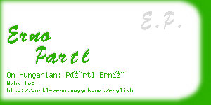 erno partl business card